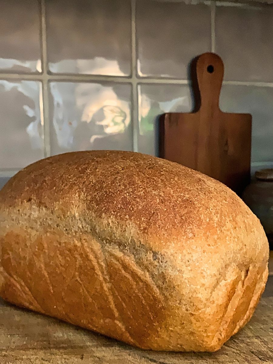 Fresh Milled Sandwich Bread on a cutting board.